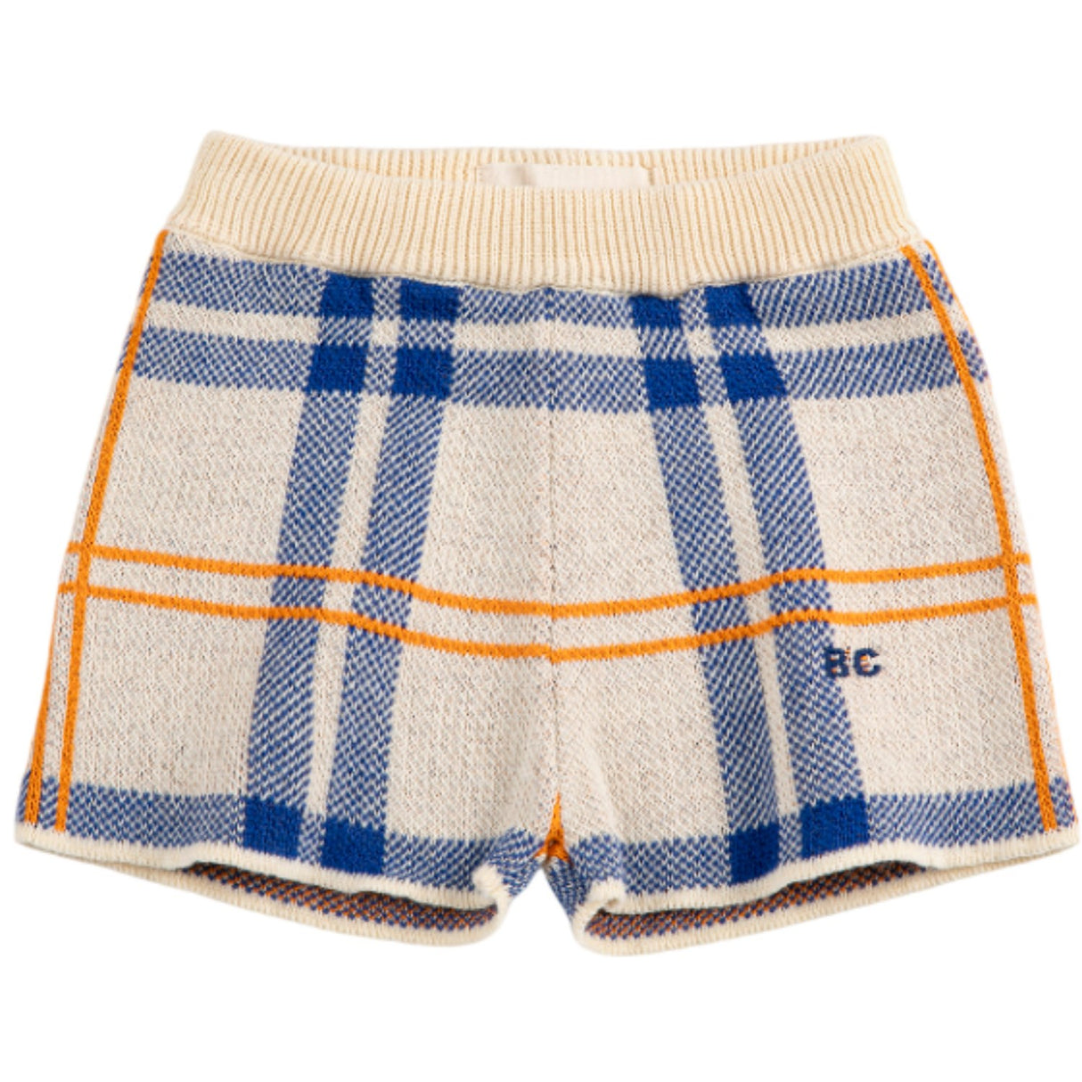 Bobo Choses White Fun Tartan Knitted Shorts
