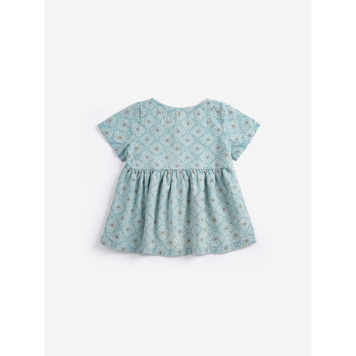 Bobo Choses Light Blue Daisy Mosaic All Over Woven Dress