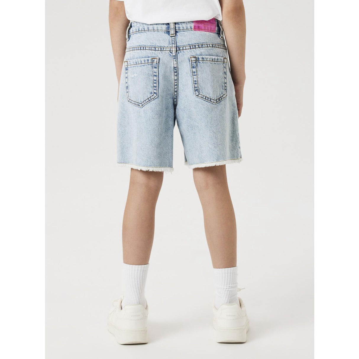 Name It Light Blue Bleached Denim Nkfbella Hw Wide Dnm Shorts 1488-Be Noos