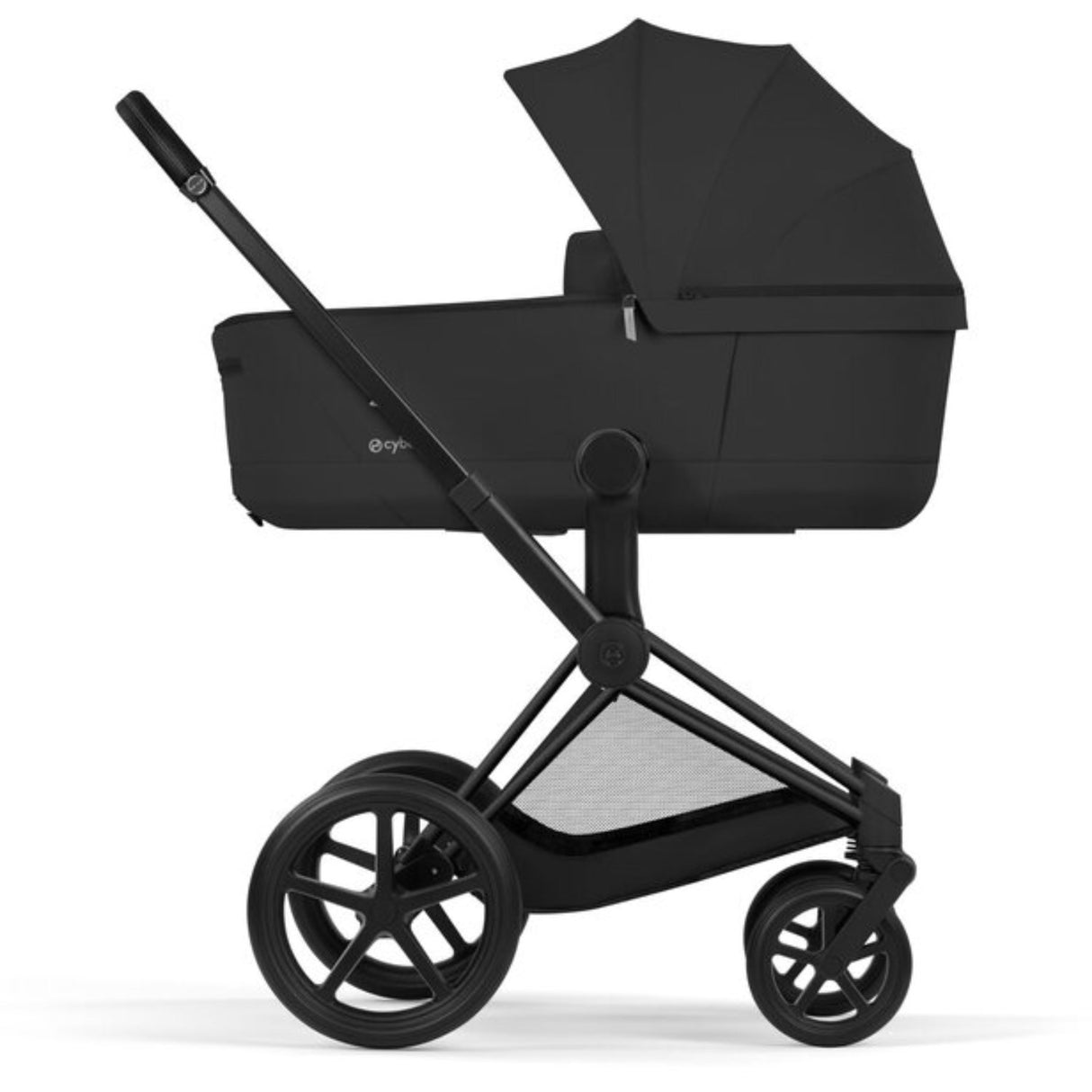 Cybex Sepia Black/Black Priam Comfort Matt Black Inklusiv Foldbar Liggedel