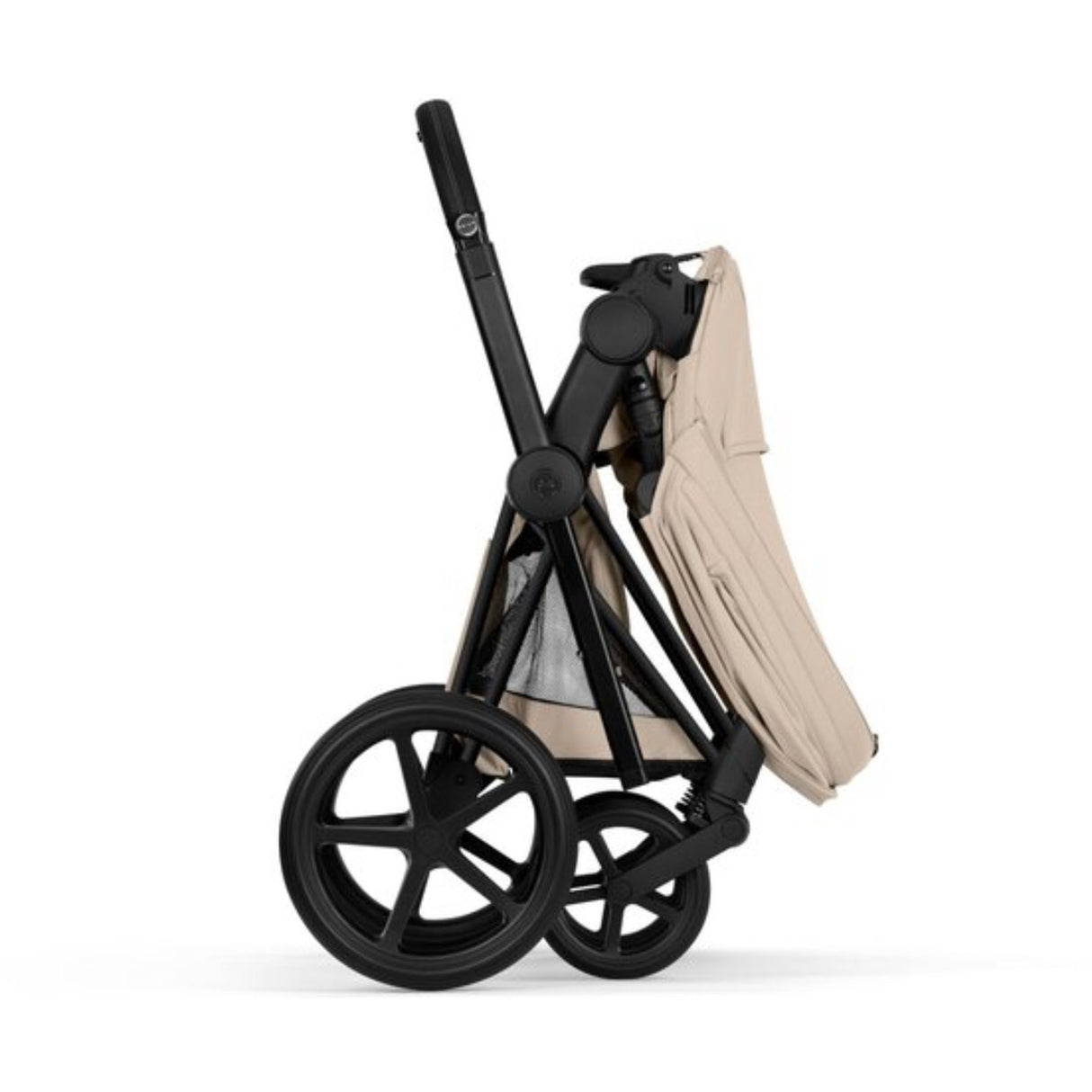 Cybex Cozy Beige/Beige Priam Comfort Matt Black Inklusiv Foldbar Liggedel