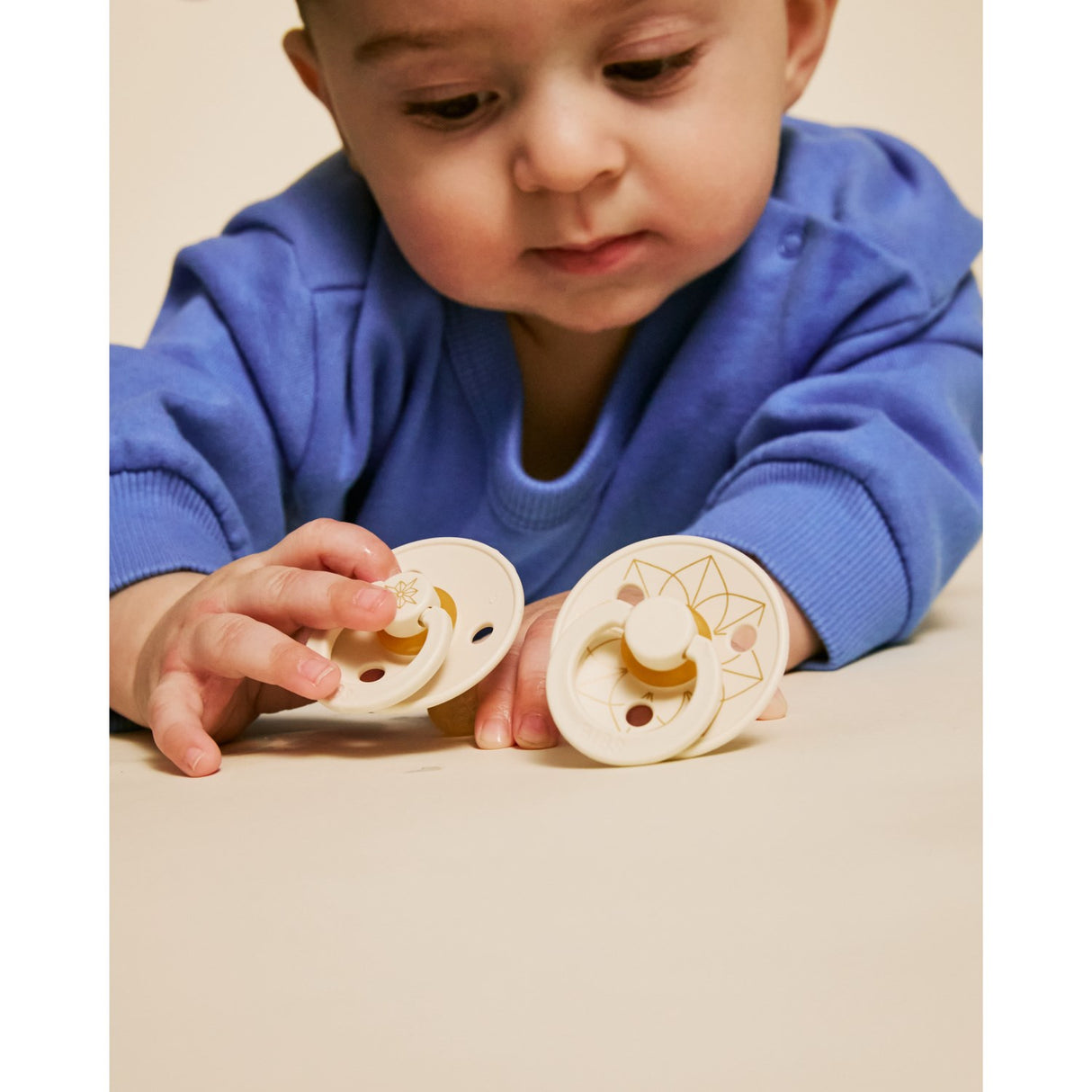 Bibs Ivory Gold Pacifier Studio Colour 2 Pack Noor Latex
