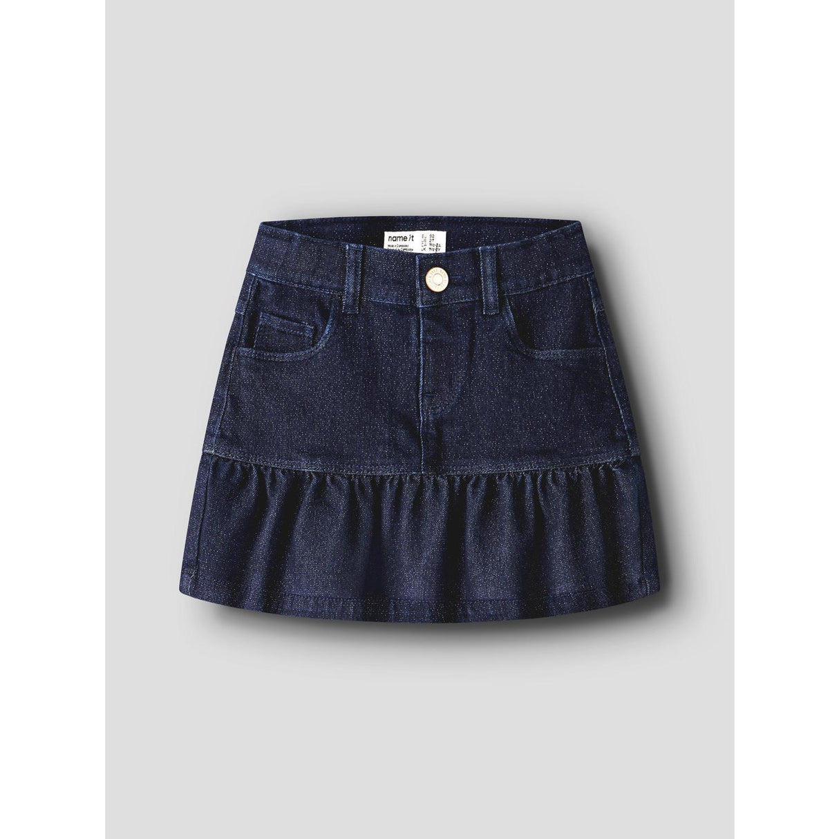 Name It Dark Blue Denim Nmfliv Dnm Glitter Skirt 1208-Lu