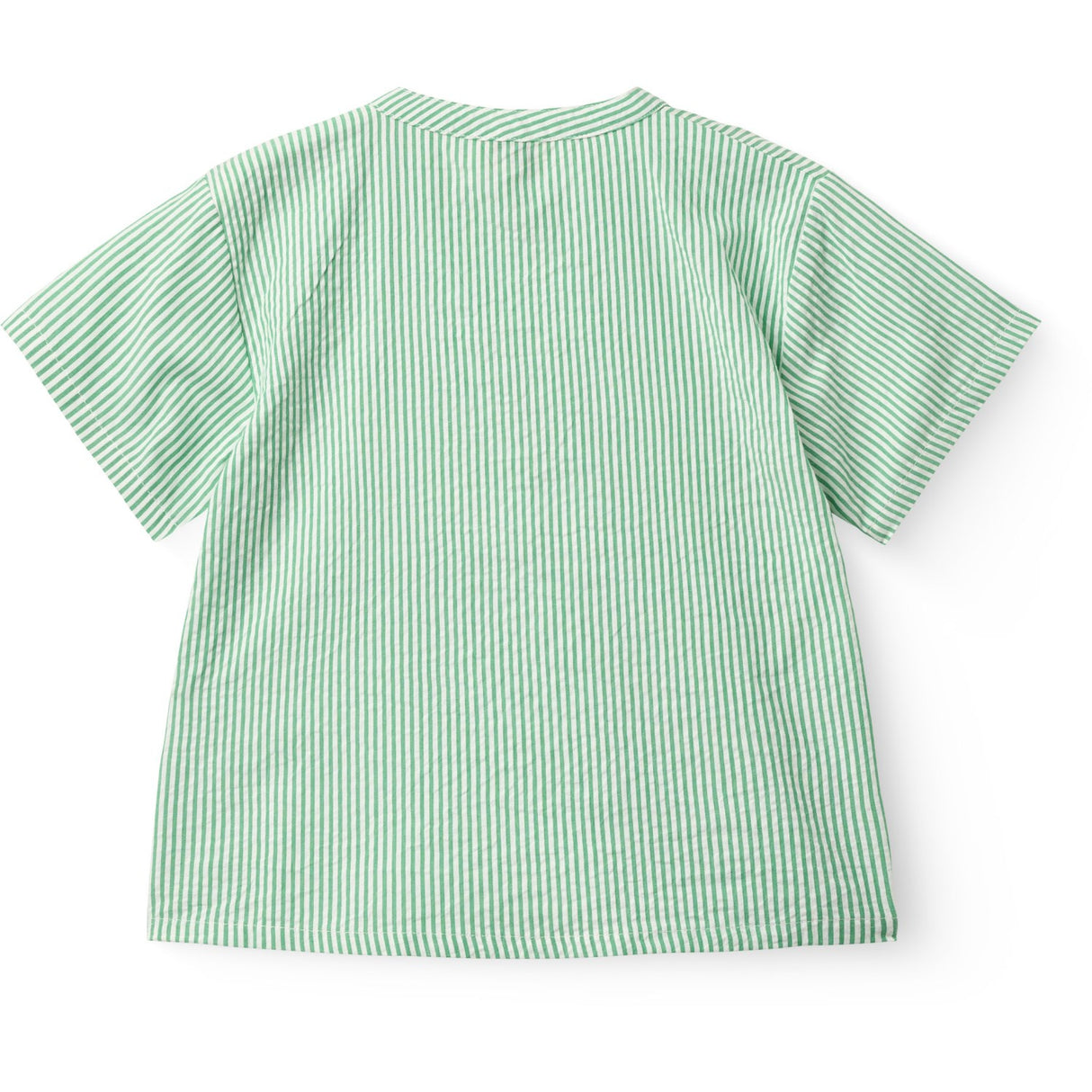 COPENHAGEN COLORS Sharp Green W Cream Stripe Seersucker Ss Blouse