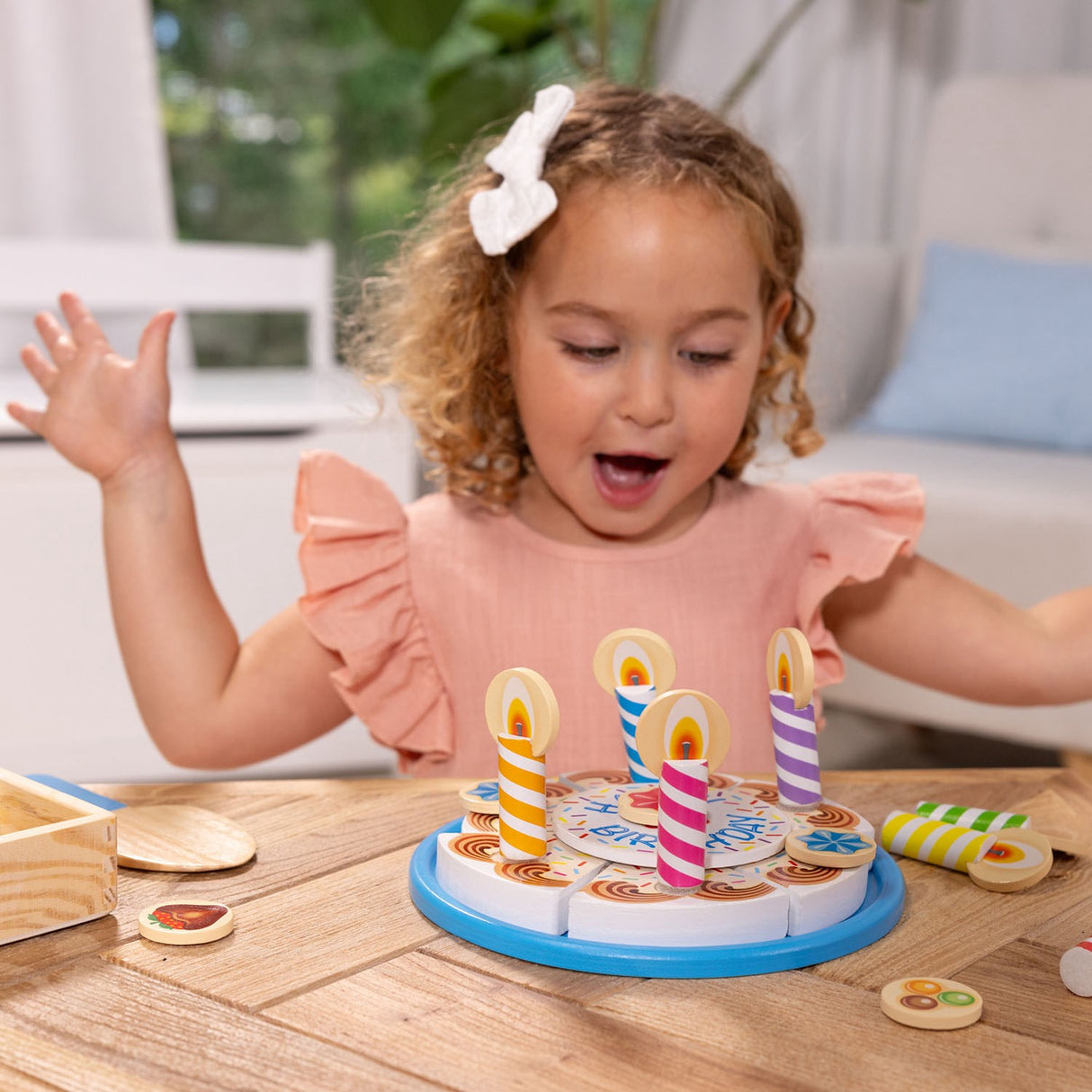 Melissa & Doug Multifarvet Wooden Food Playset Birthday Cake
