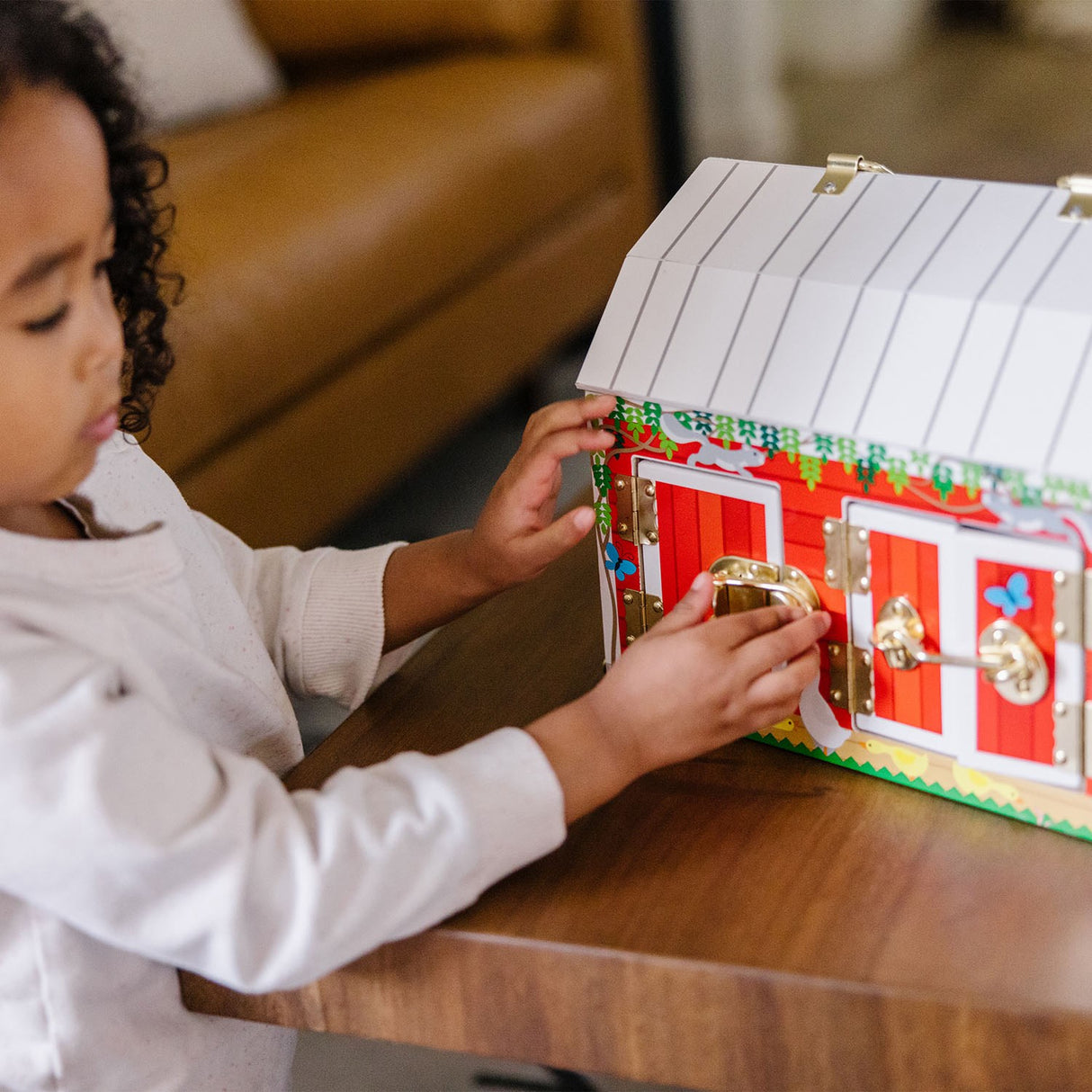Melissa & Doug Multifarvet Activity Toy Lade I Wood With Hængsler