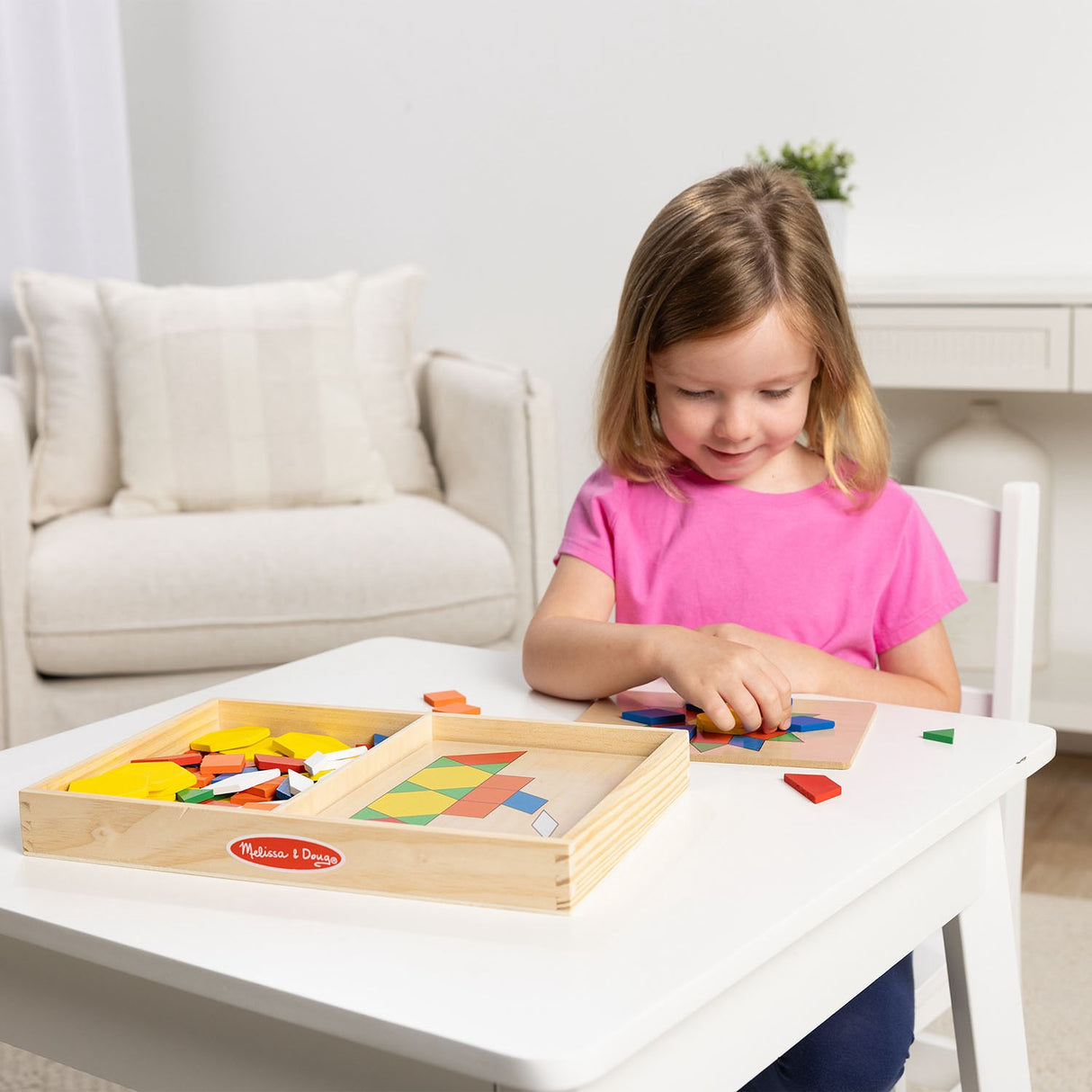 Melissa & Doug Multifarvet Mønster-Leg - Wood - Set With Blocks Og Plader