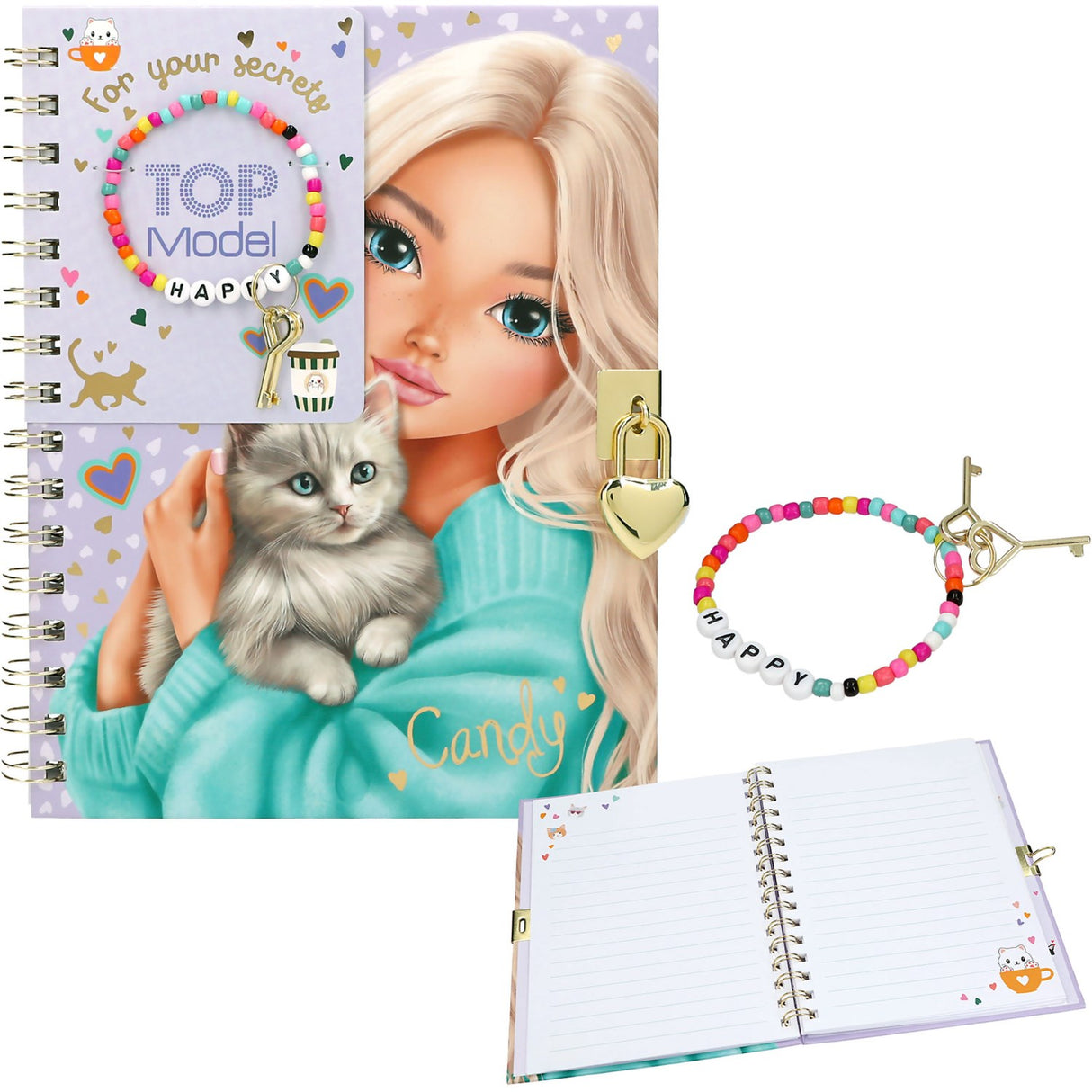 TOPModel Diary With Padlock And Bracelet