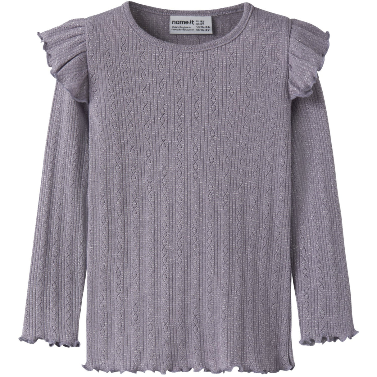 Name It Lavender Gray Melange Nmfblitta Ls Slim Top