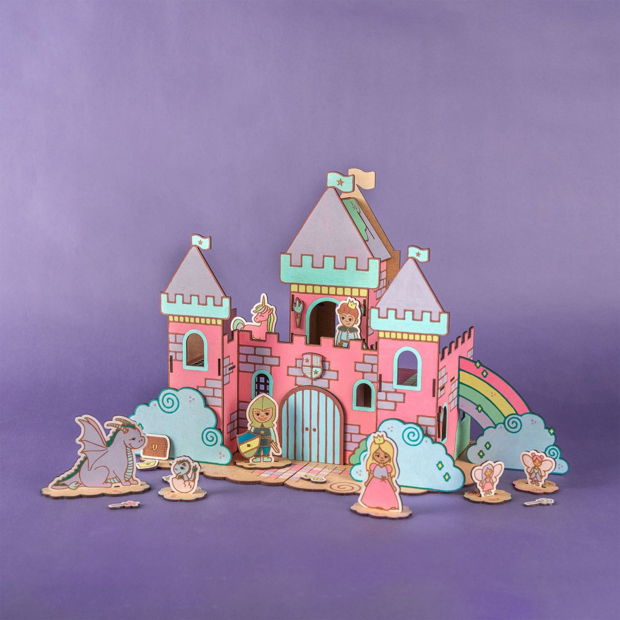 Crateit Unicorn Wooden Toy Dreamland Castle