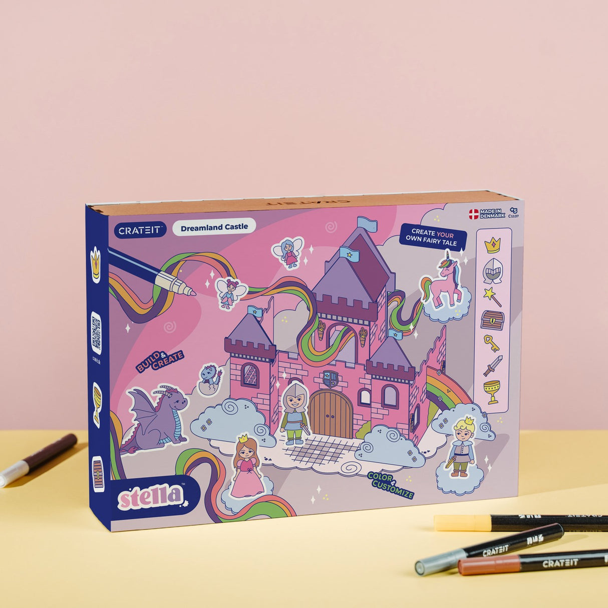 Crateit Unicorn Wooden Toy Dreamland Castle