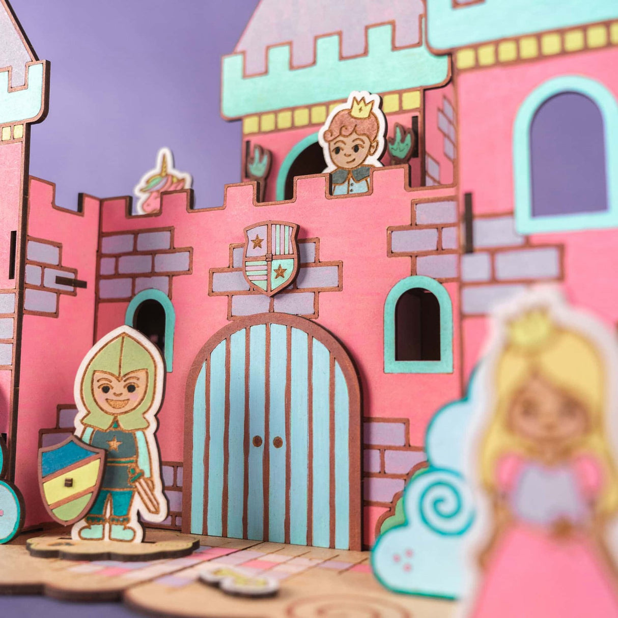 Crateit Unicorn Wooden Toy Dreamland Castle