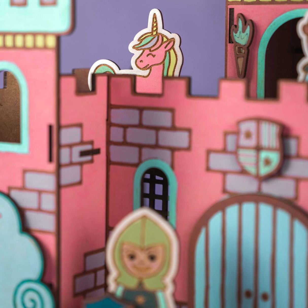 Crateit Unicorn Wooden Toy Dreamland Castle