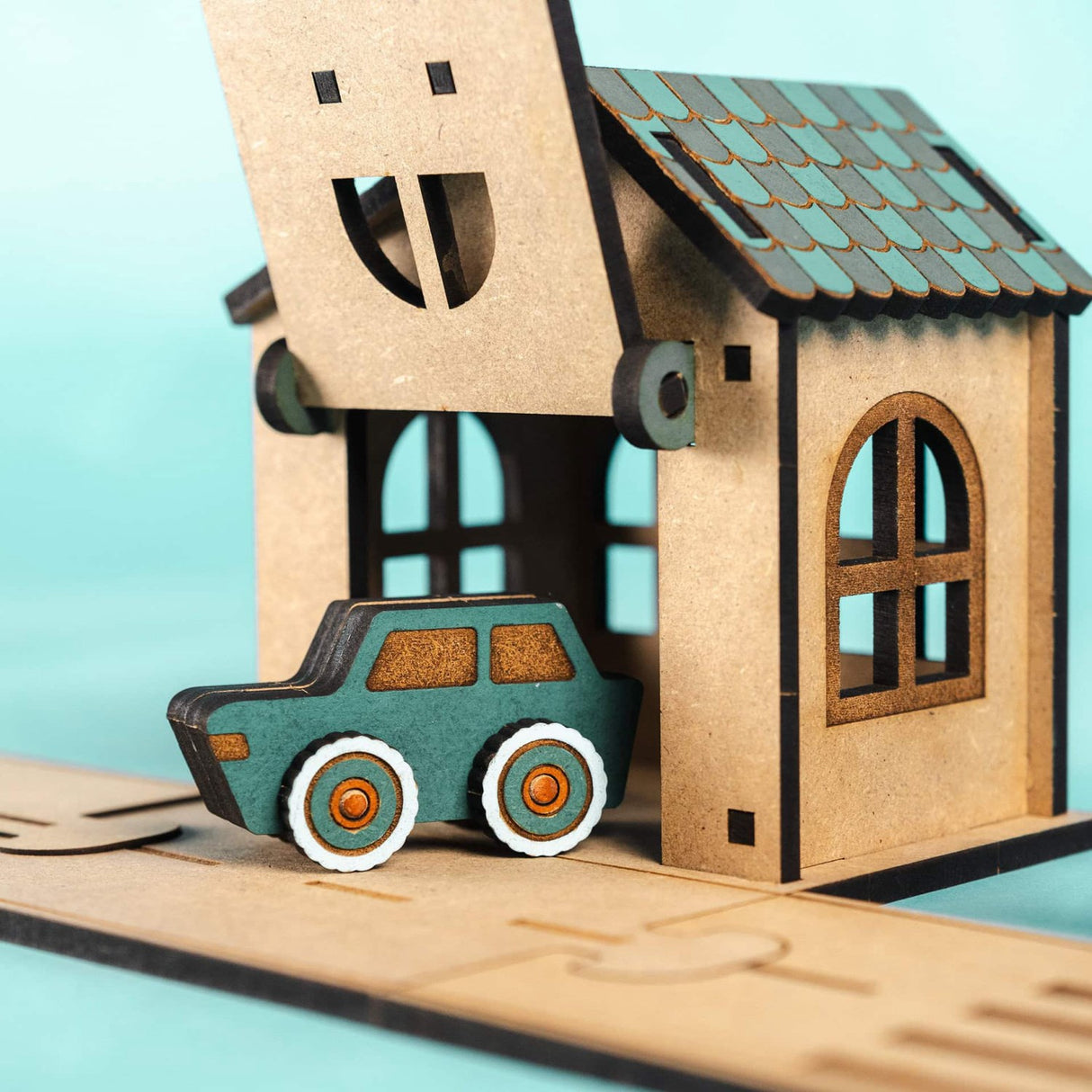 Crateit Town Wooden Toy Crossroad Cottage