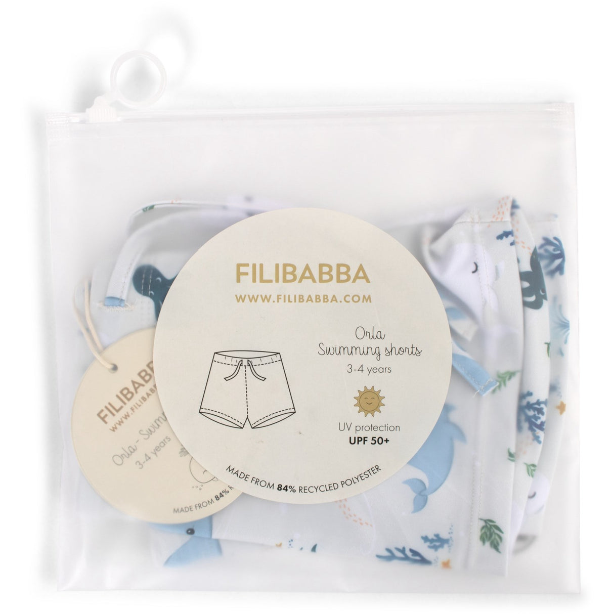 FILIBABBA Christian's Whale Tales Orla Swim Shorts