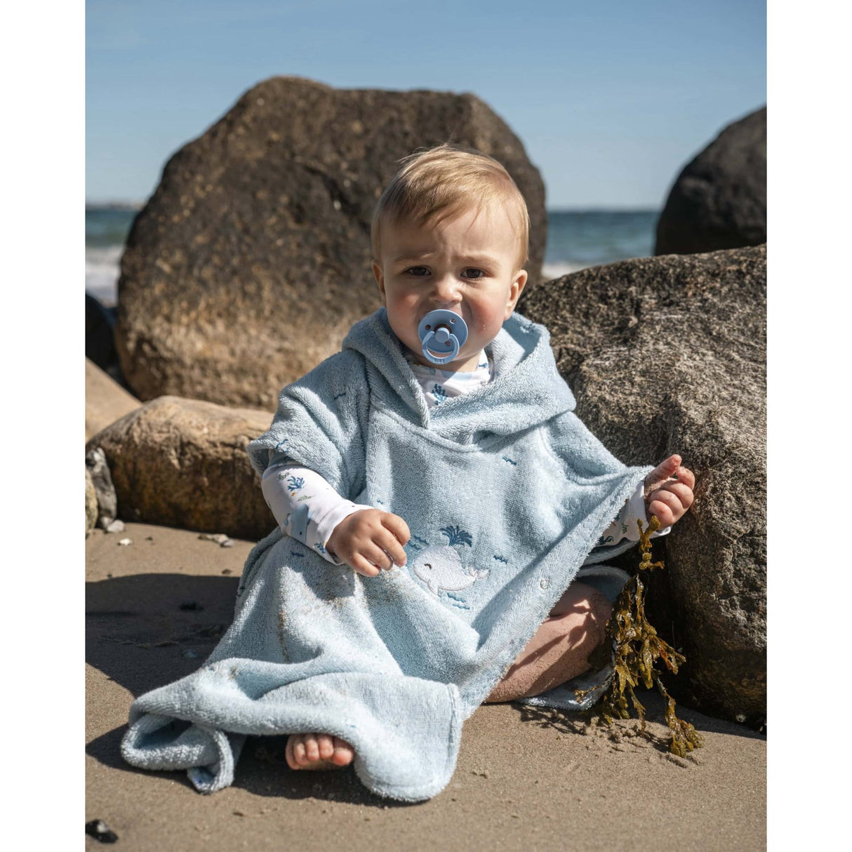 FILIBABBA Christian's Whale Tales Badeponcho With Broderi GOTS