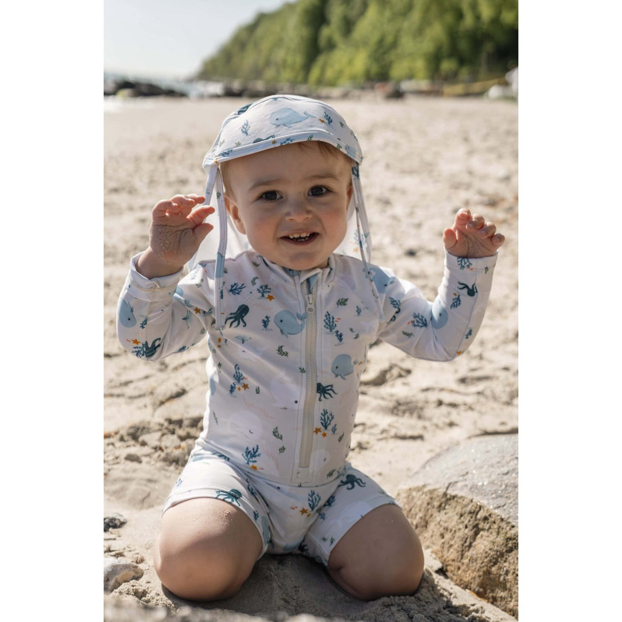 FILIBABBA Christian's Whale Tales Lykke Uv Sun Hat 1-3 Years