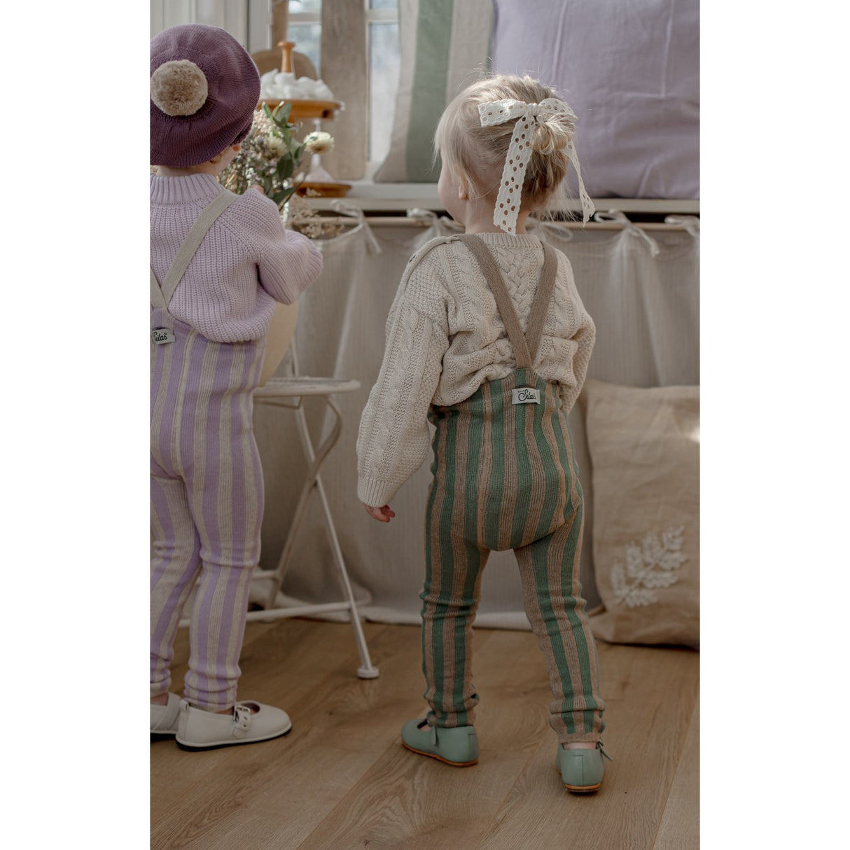 Silly Silas Lavender X Cream Striped Footless Tights Special Edition