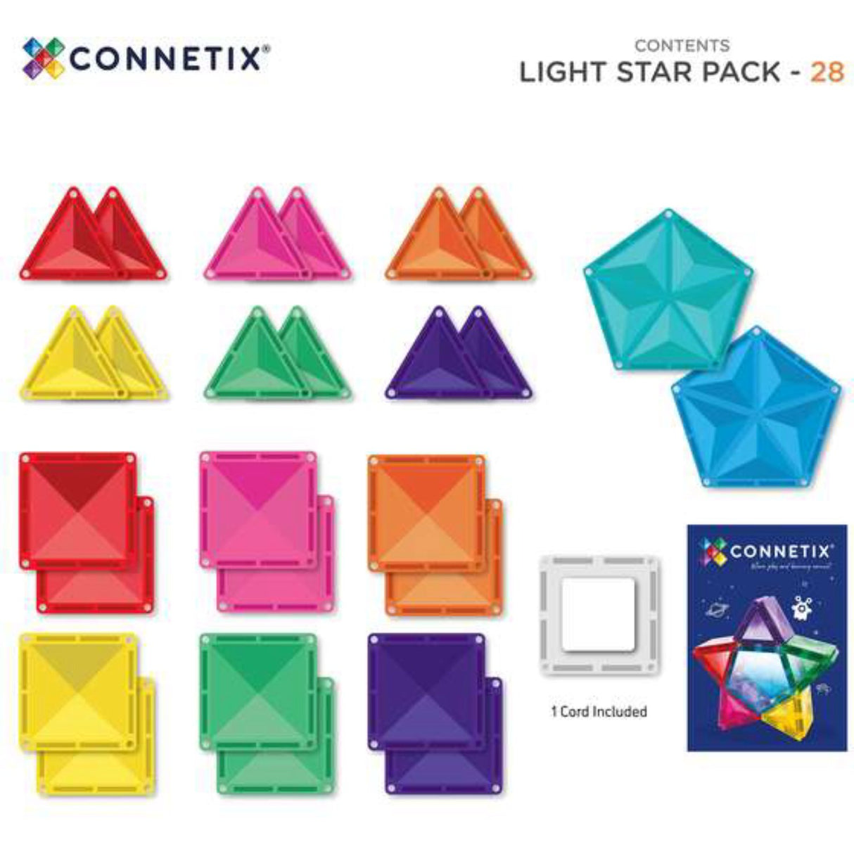 Connetix Multicolour Light Star Pack 28 Pcs