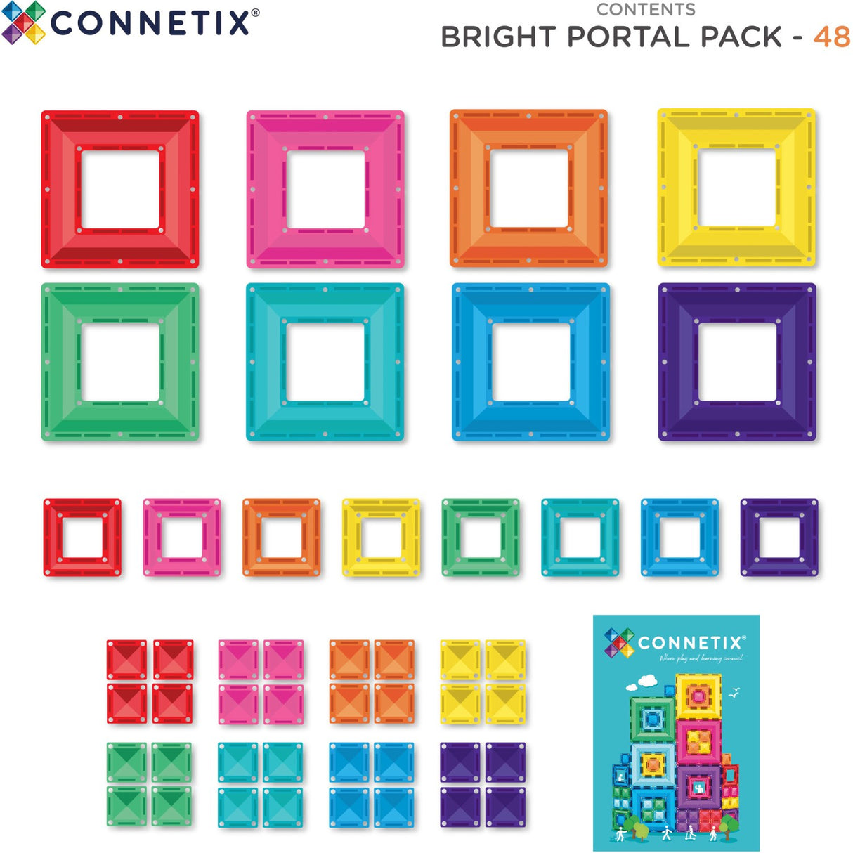 Connetix Multicolour Bright Portal Pack 48 Pcs