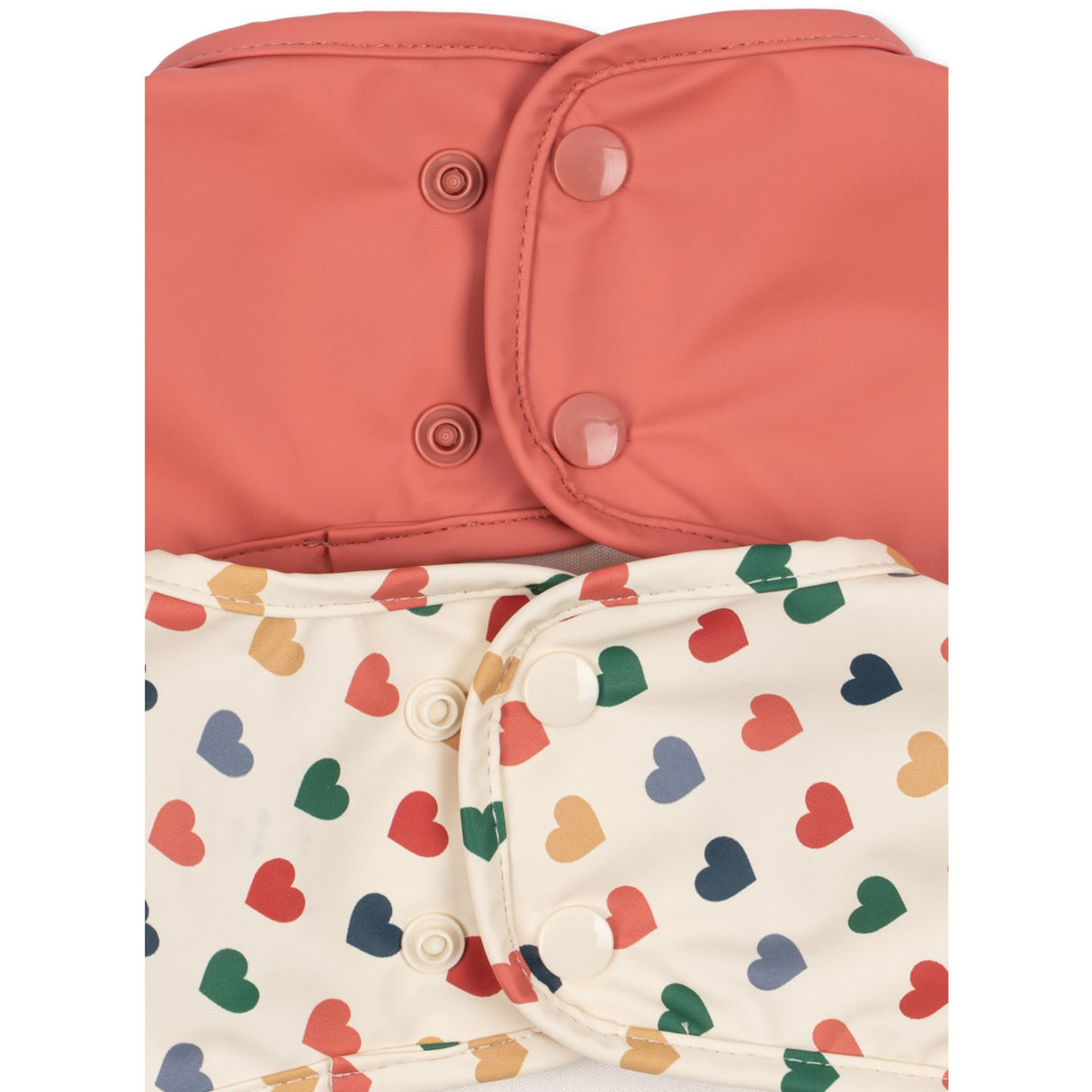 Konges Sløjd Coeur Colore/Faded Rose 2 Pack Dinner Bib With Sleeves