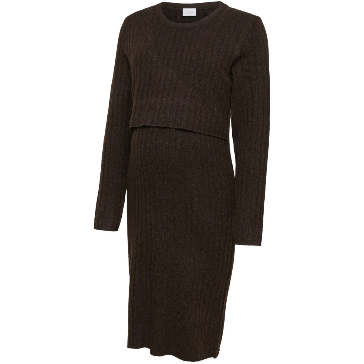 Mama;licious Hot Fudge Mlsuniva June O Neck Abk Knit Dress 2F