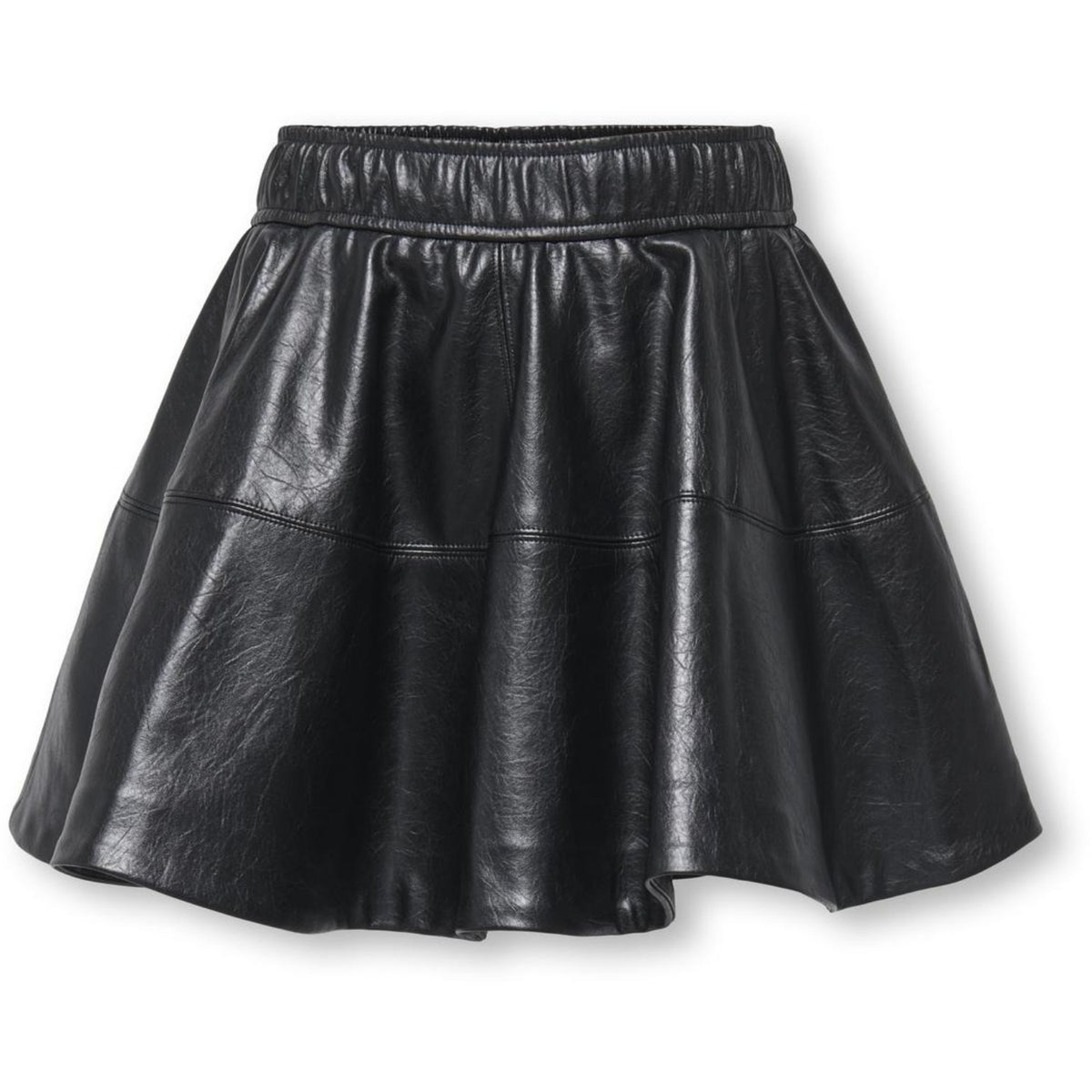 kids ONLY Black Kogjacky Faux Leather Skater Skirt Pnt