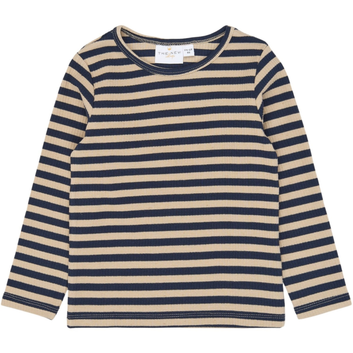 THE NEW Siblings Navy Blazer Striped Tnstfro L_S Rib Tee