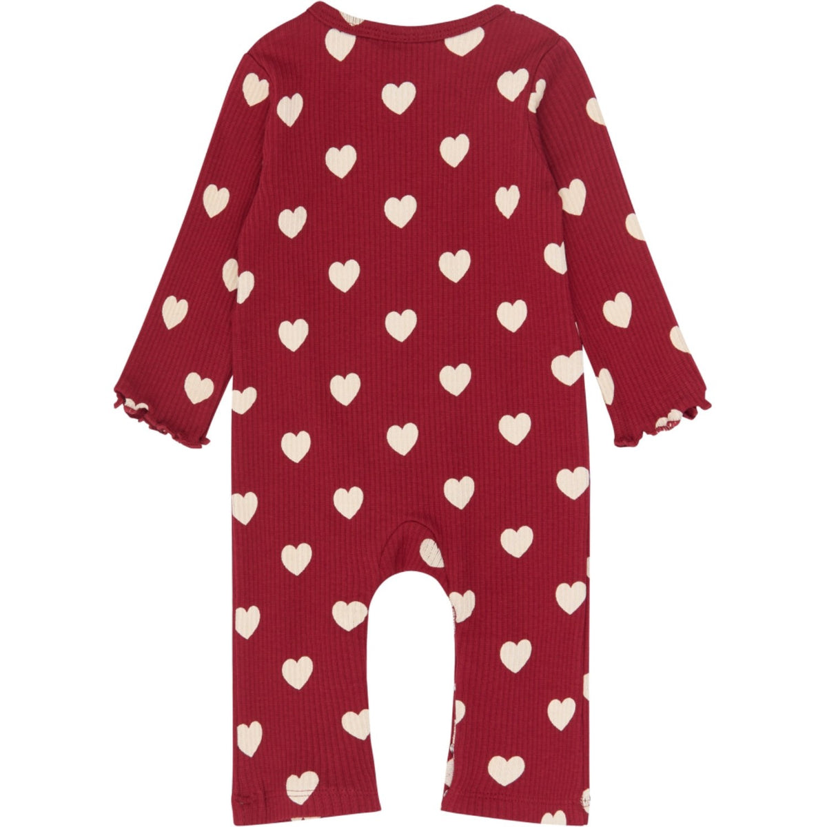 THE NEW Siblings Rio Red AOP Tn Tnsbholiday Red Heart L_S Rib Jumpsuit