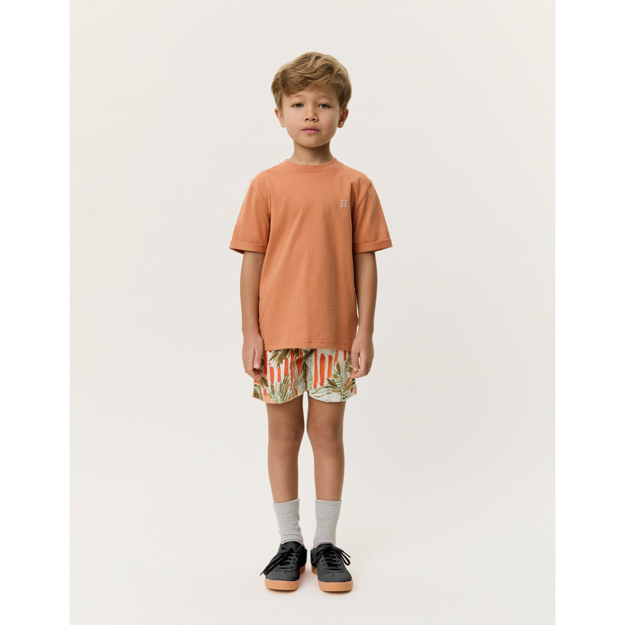 Les Deux Kids Raw Sienna Orange Core Contrast T-Shirt KIDS