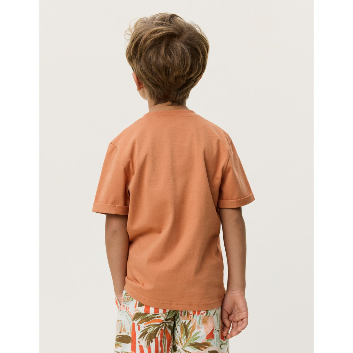 Les Deux Kids Raw Sienna Orange Core Contrast T-Shirt KIDS