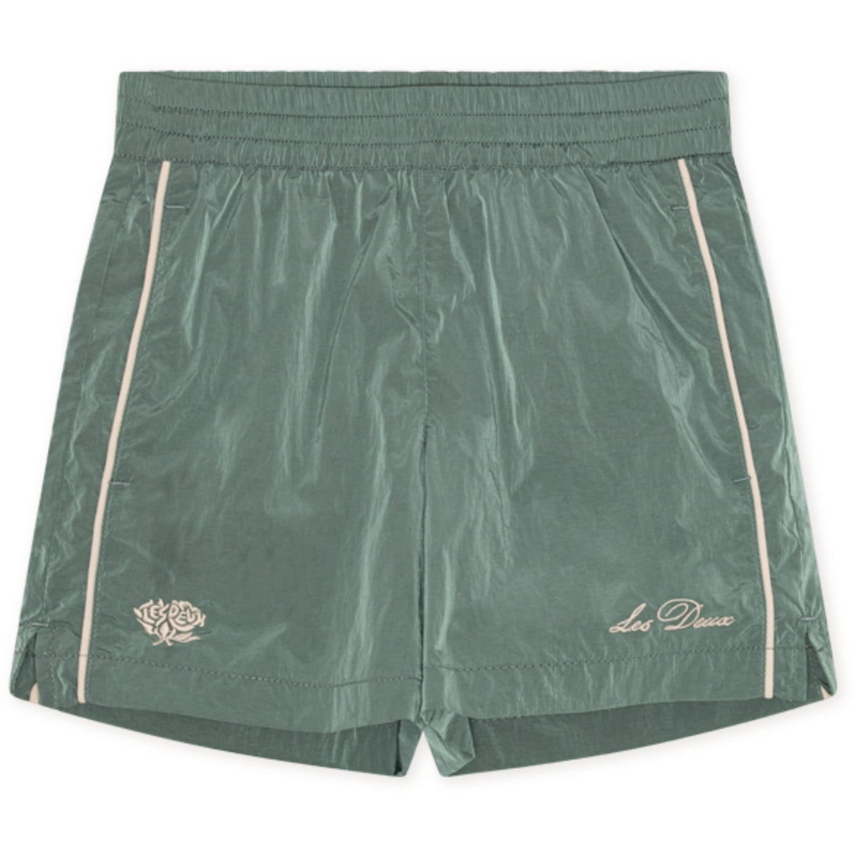 Les Deux Kids Tea Green Shiny Crisp Track Shorts KIDS