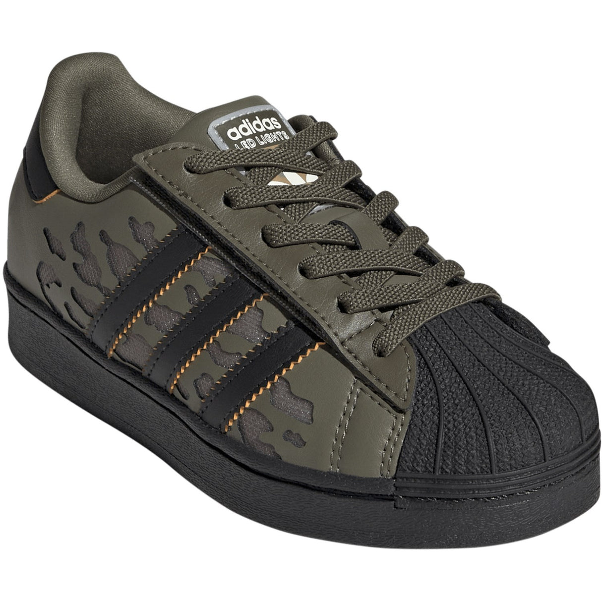 adidas Originals Silver Pebble Olive Strata Core Black Superstar Led Lights Cf El C Sneakers