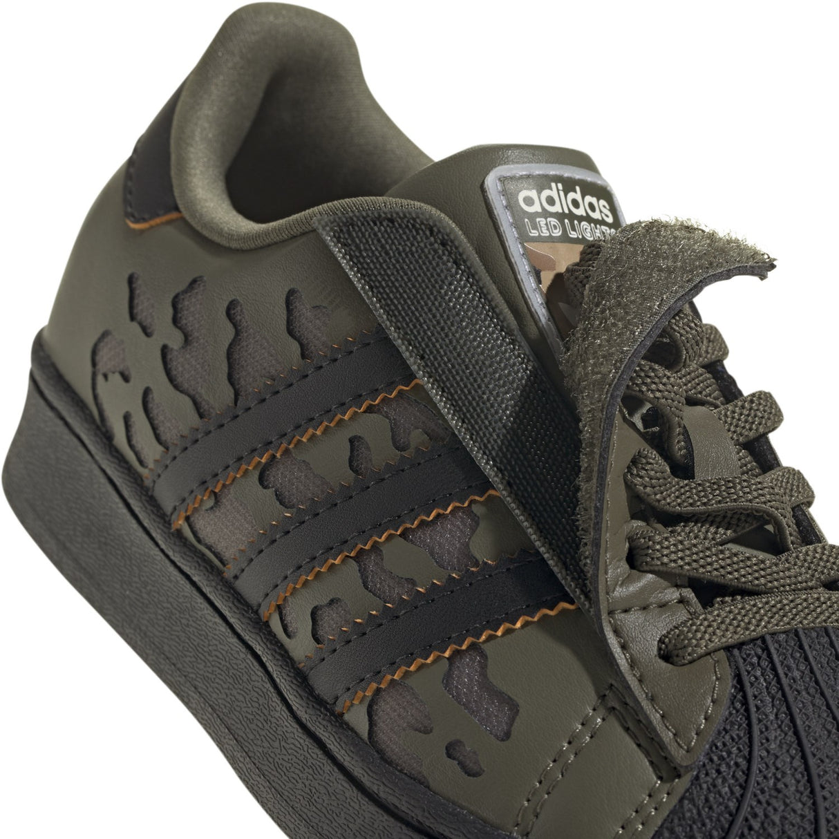 adidas Originals Silver Pebble Olive Strata Core Black Superstar Led Lights Cf El C Sneakers