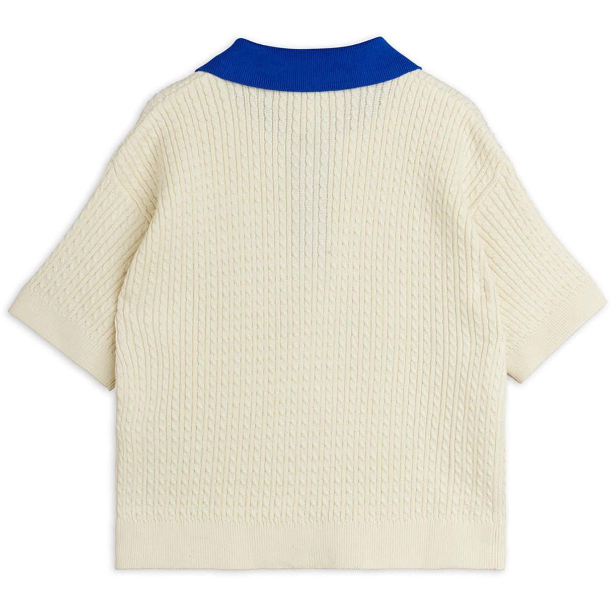 Mini Rodini Off-White Cable Knit Polo Shirt