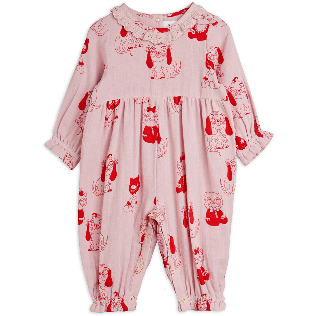 Mini Rodini Pink Minibabies Aop Woven Jumpsuit