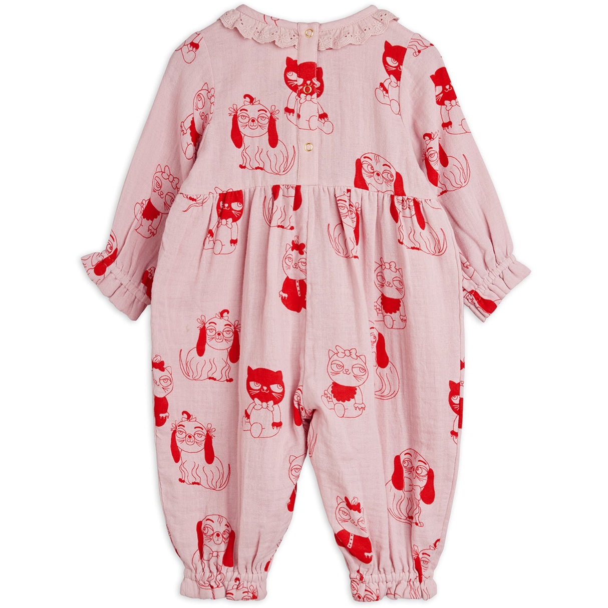 Mini Rodini Pink Minibabies Aop Woven Jumpsuit
