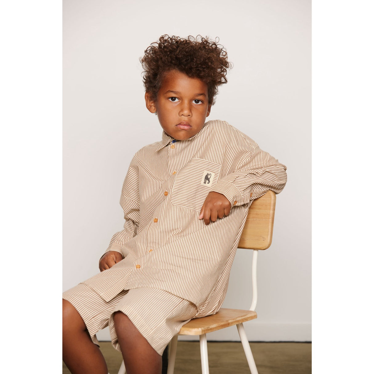 Mini Rodini Brown Poplin Yd Ls Shirt