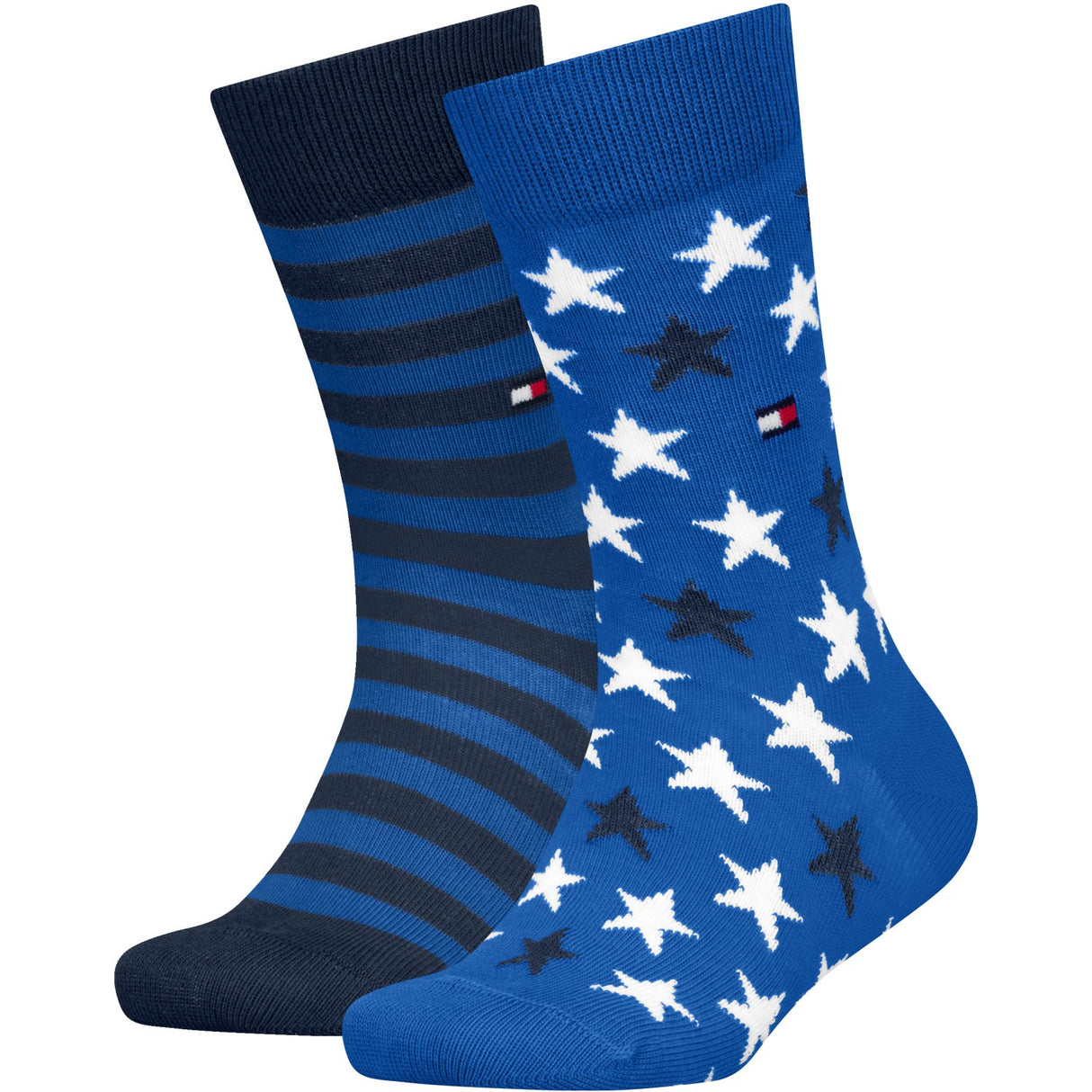 Tommy Hilfiger Bright Blue Kids Socks 2-Pack Stars And Stripes