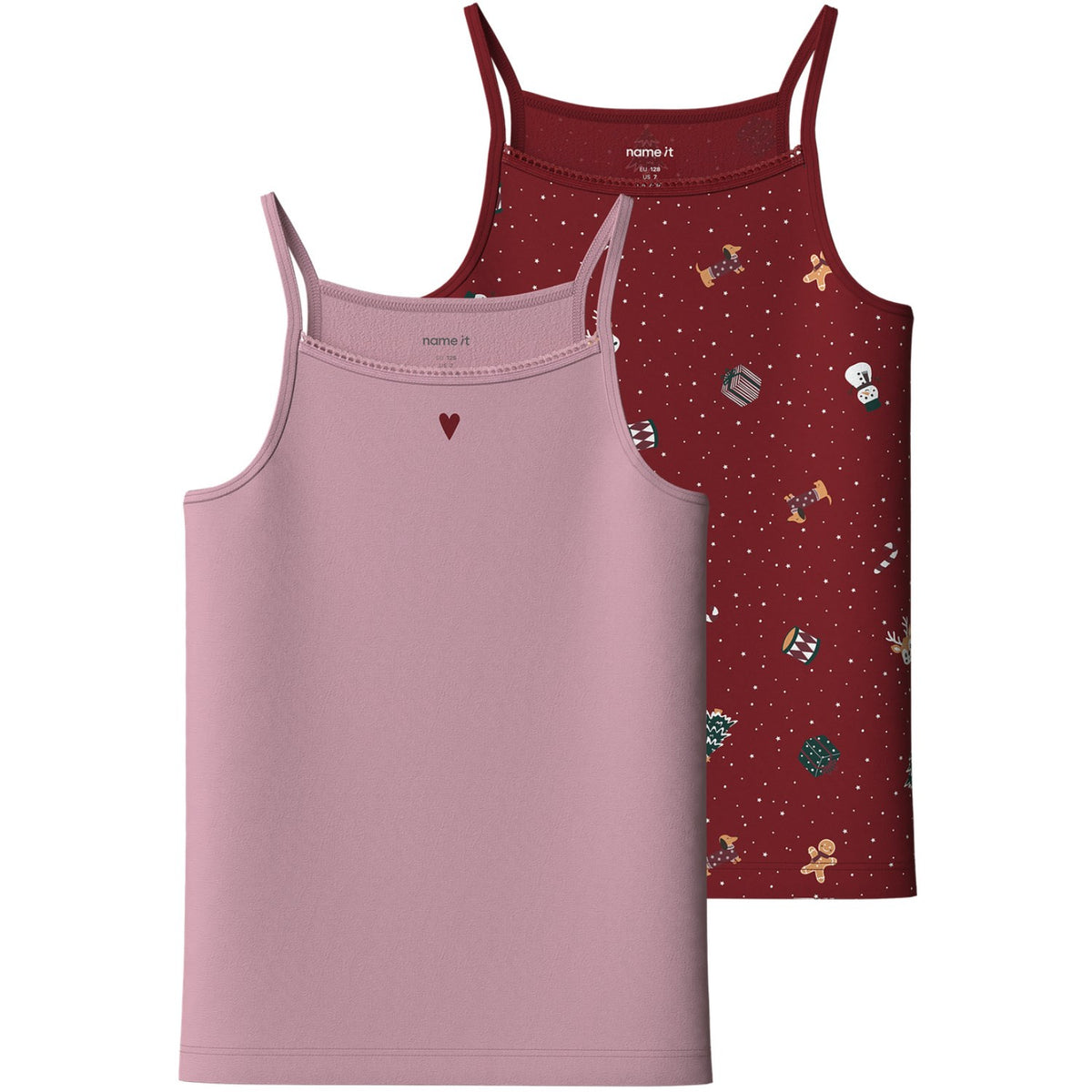 Name It Red Dahlia Nkfvismas 2-Pack Strap Top Giftpack