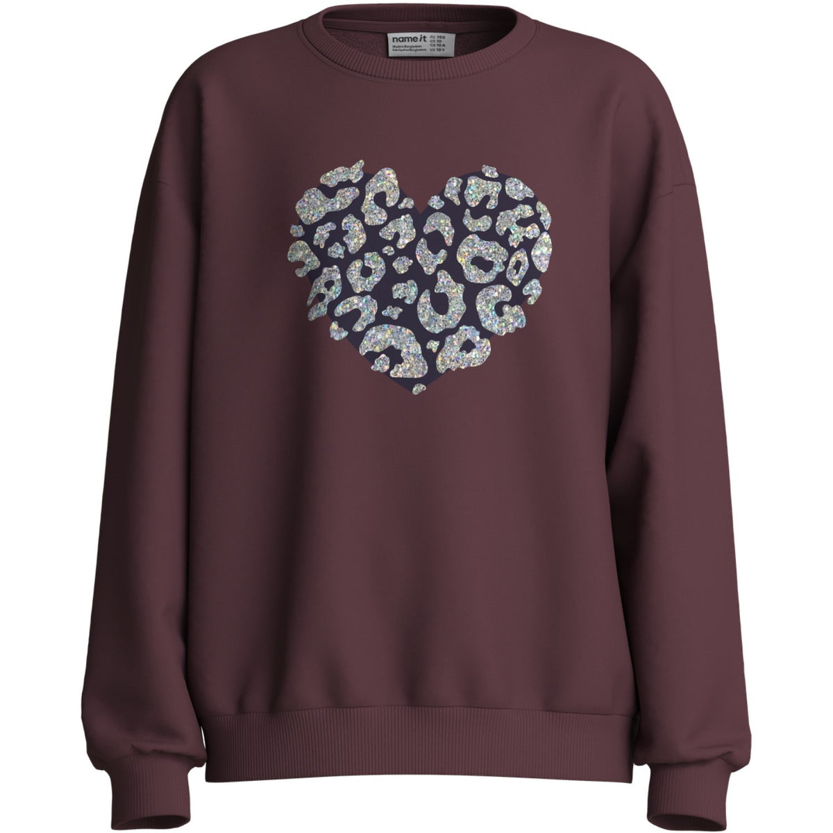Name It Catawba Grape Glitter Leo Nkfviloui Ls Rlx Sweat Bru
