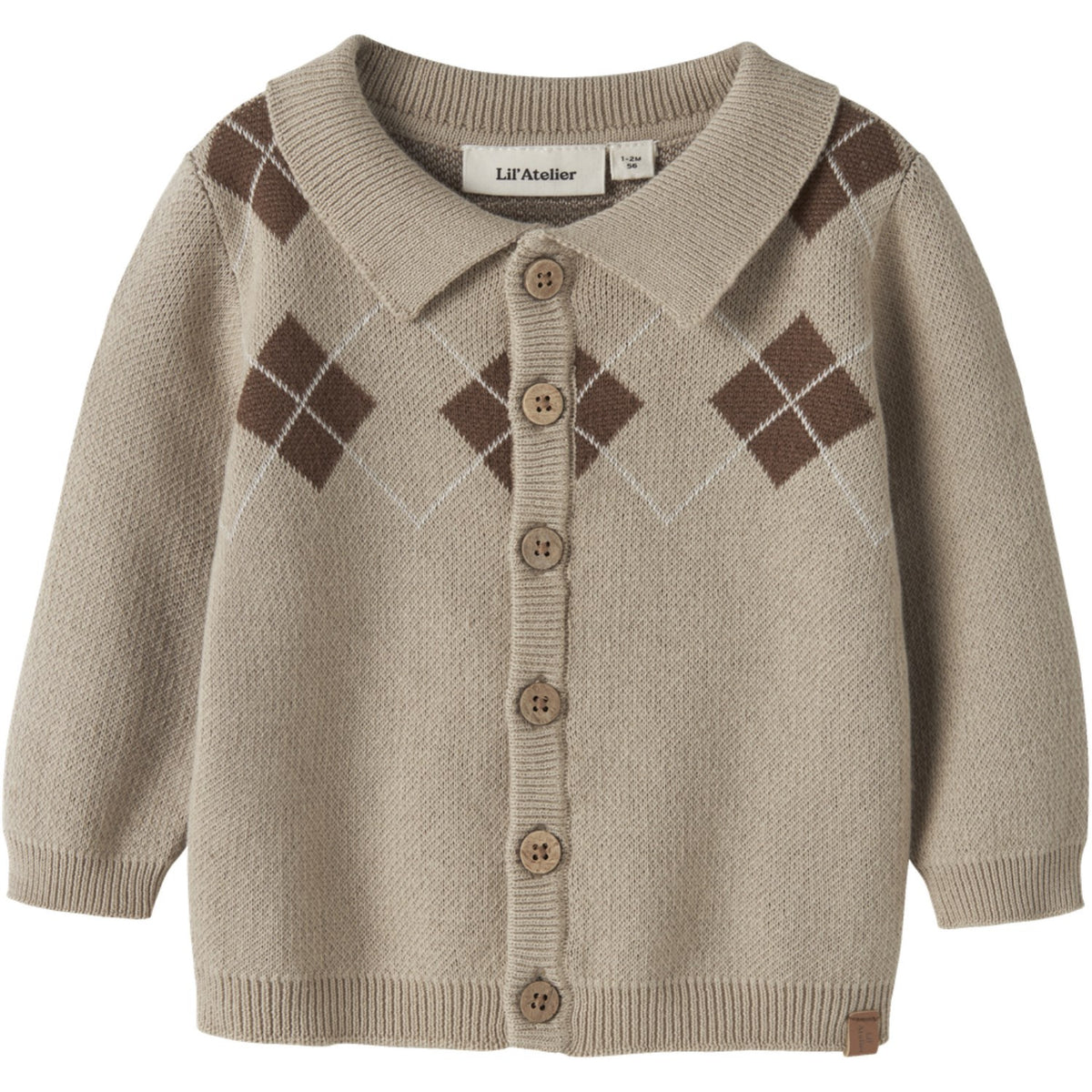 Lil'Atelier White Pepper Nbmronan Ls Knit Polo Card Lil