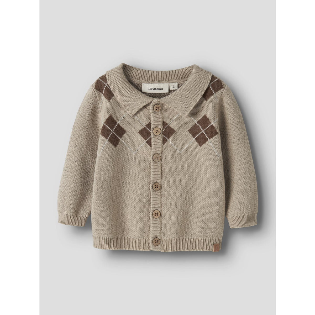 Lil'Atelier White Pepper Nbmronan Ls Knit Polo Card Lil