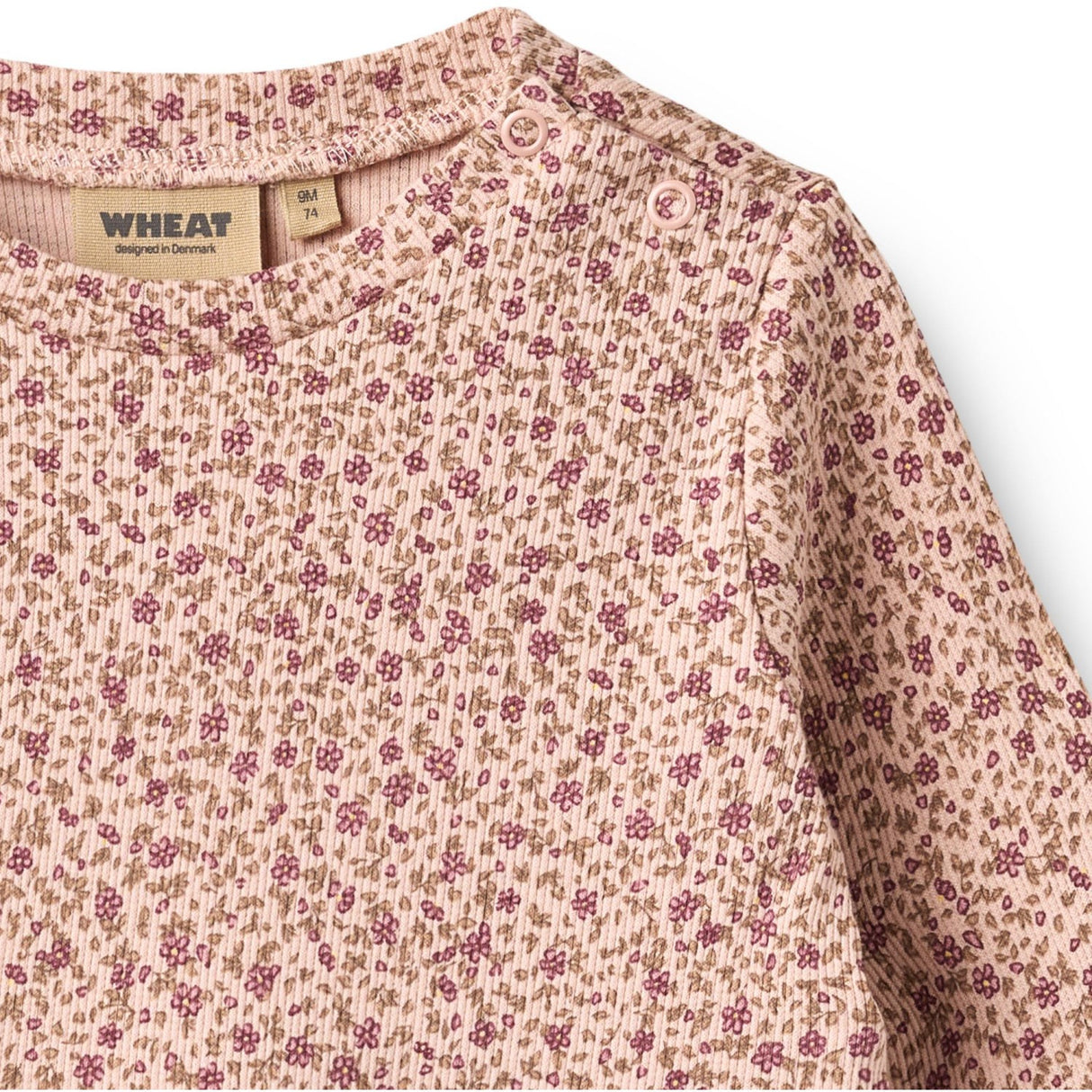 Wheat Dime Rose Small Flowers Jersey Dress L/S Sessa