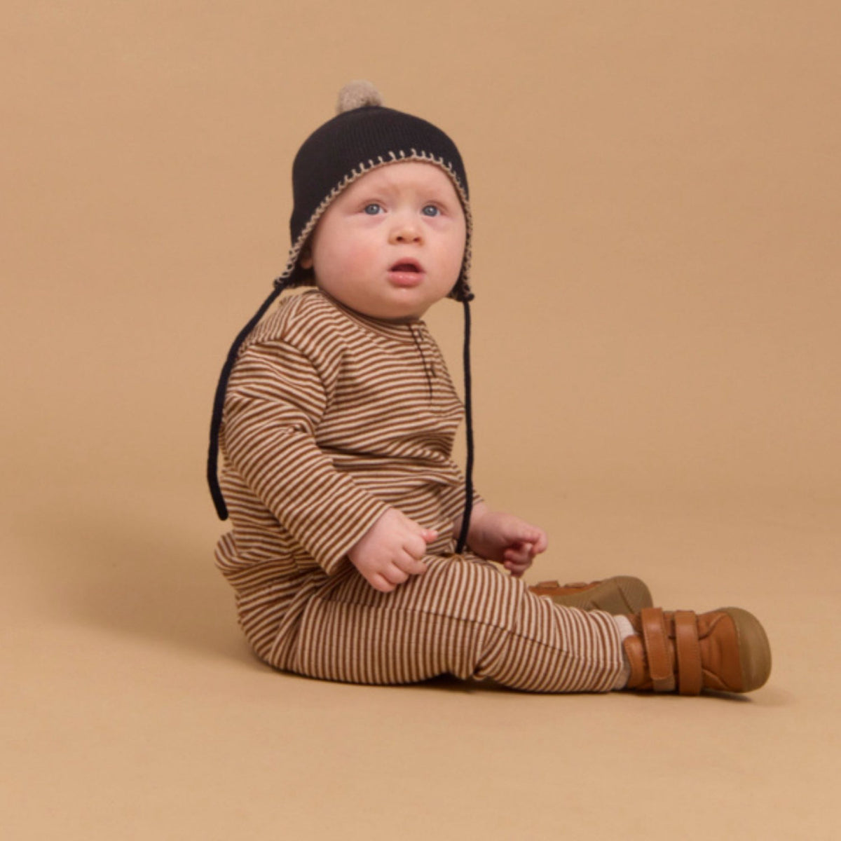Wheat Warm Hazel Stripe Jersey Pants Manfred
