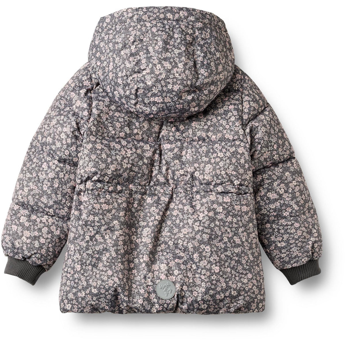 Wheat Dark Charcoal Flowers Puffer Jacket Eli