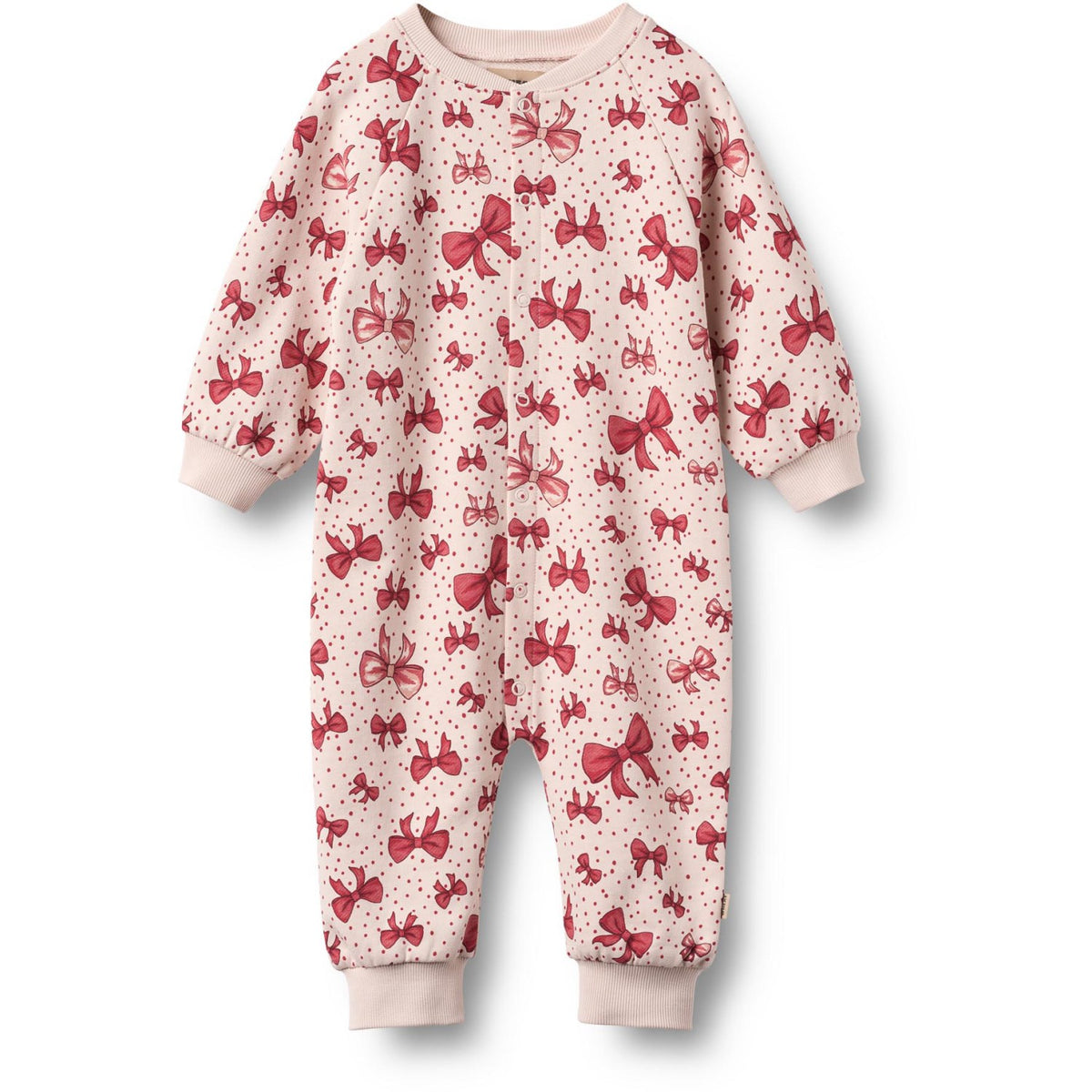 Wheat Almond Peach Bows Jumpsuit L/S Lilo