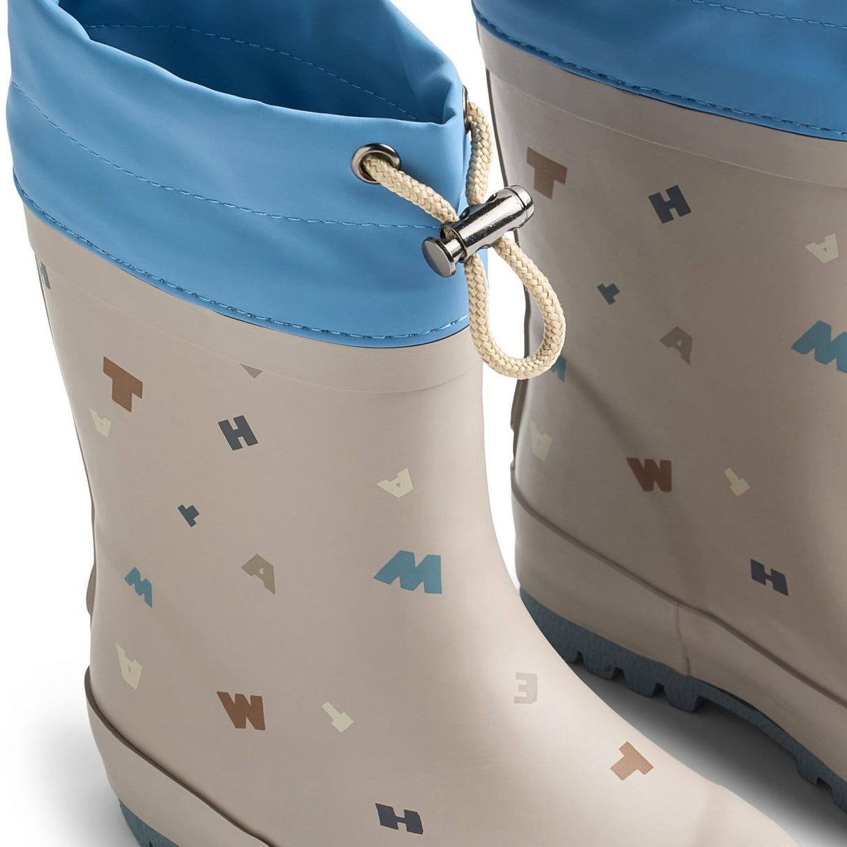 Wheat Grey Moon Letters Rubber Boot Thermo