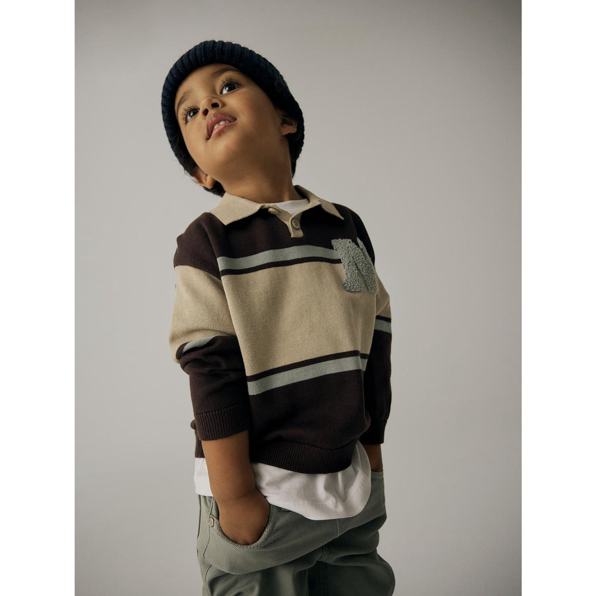 Name It Chocolate Plum With N Nmmral Ls Knit Polo