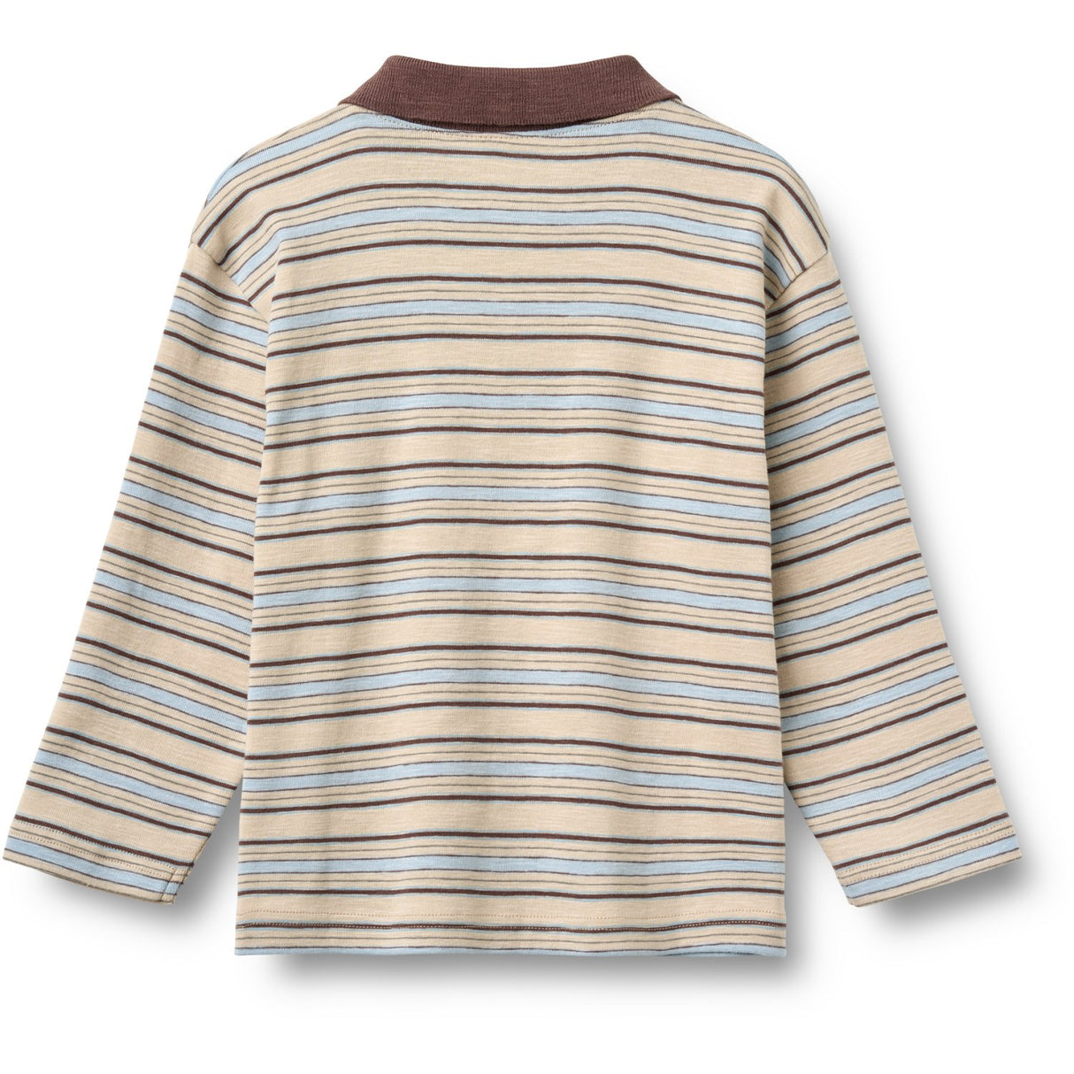 Wheat Multi Blue Stripe Polo Shirt L/S Fred
